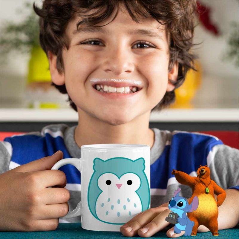 Casa si Gradina - Bucatarie si vesela - Cani si pahare - Cani si cesti - Cana Squishmallows Bufnita Atena CoolTrend, alba, 330ml - Infinity.ro