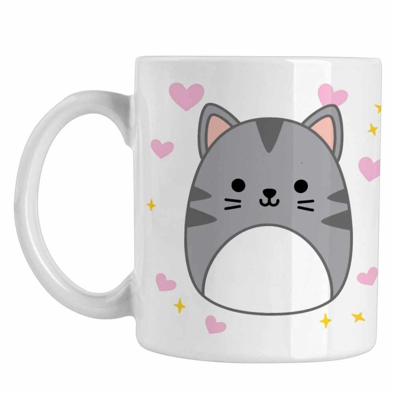 Casa si Gradina - Bucatarie si vesela - Cani si pahare - Cani si cesti - Cana Squishmallows Pisica Cute CoolTrend, alba, 330ml - Infinity.ro