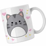 Casa si Gradina - Bucatarie si vesela - Cani si pahare - Cani si cesti - Cana Squishmallows Pisica Cute CoolTrend, alba, 330ml - Infinity.ro