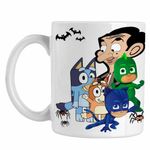 Casa si Gradina - Bucatarie si vesela - Cani si pahare - Cani si cesti - Cana Bluey Mr Bean Eroii in Pijama Pj Masks CoolTrend, alba, 330ml - Infinity.ro