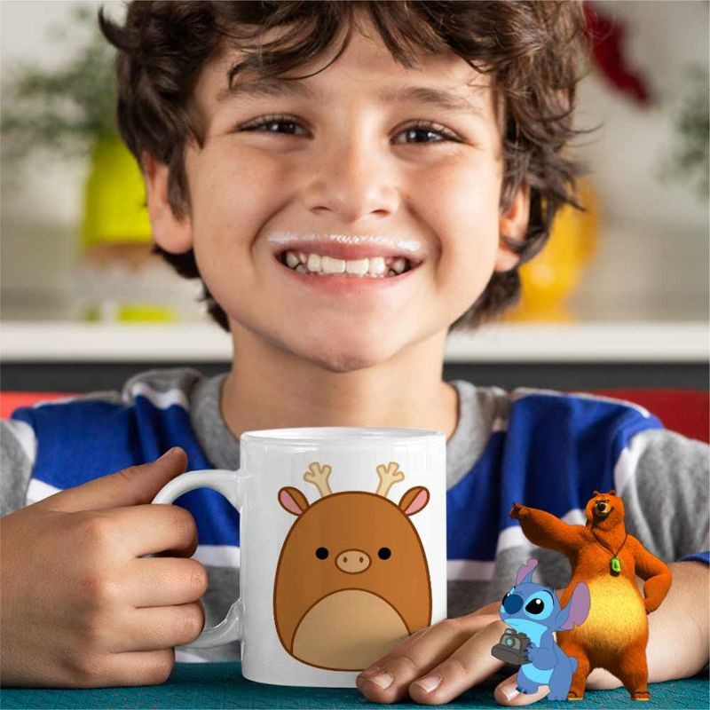 Casa si Gradina - Bucatarie si vesela - Cani si pahare - Cani si cesti - Cana Squishmallows Cerb Squis CoolTrend, alba, 330ml - Infinity.ro