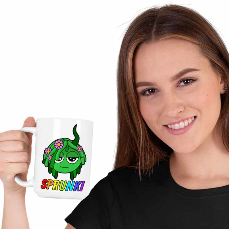 Casa si Gradina - Bucatarie si vesela - Cani si pahare - Cani si cesti - Cana Sprunki Green Sound Music Game CoolTrend, alba, 330ml - Infinity.ro