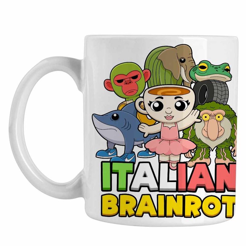 Casa si Gradina - Bucatarie si vesela - Cani si pahare - Cani si cesti - Cana Italian Ballerina Tralalero BrrBrr Brainrot Brain Rot CoolTrend, alba, 330ml - Infinity.ro