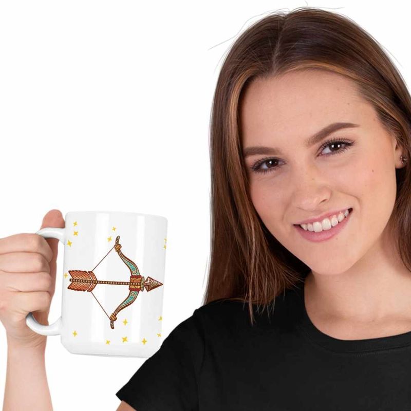 Casa si Gradina - Bucatarie si vesela - Cani si pahare - Cani si cesti - Cana Sagetator Zodiac Horoscop Sagittarius Mandala Astrologie CoolTrend, alba, 330ml - Infinity.ro