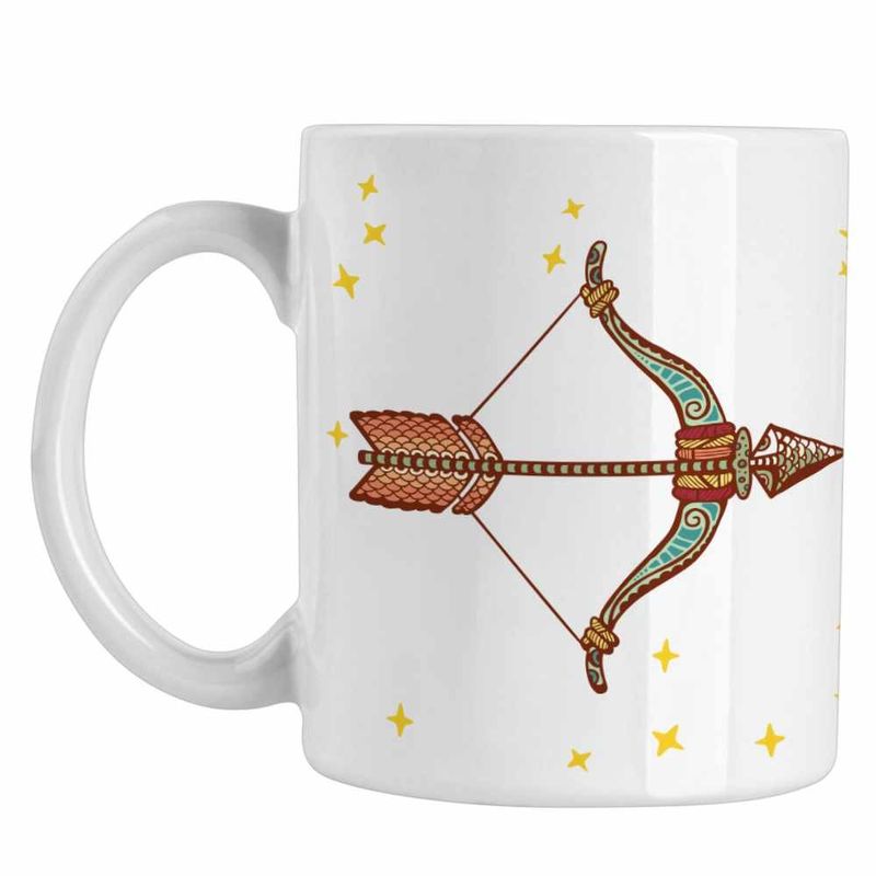 Casa si Gradina - Bucatarie si vesela - Cani si pahare - Cani si cesti - Cana Sagetator Zodiac Horoscop Sagittarius Mandala Astrologie CoolTrend, alba, 330ml - Infinity.ro