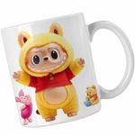 Casa si Gradina - Bucatarie si vesela - Cani si pahare - Cani si cesti - Cana Labubu Winnie the Pooh Ursulet de plus CoolTrend, alba, 330ml - Infinity.ro