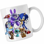 Casa si Gradina - Bucatarie si vesela - Cani si pahare - Cani si cesti - Cana Robogobo Bluey Sonic Super Pisicute CoolTrend, alba, 330ml - Infinity.ro