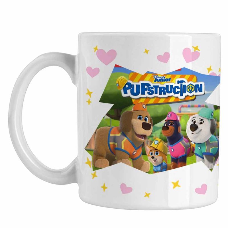 Casa si Gradina - Bucatarie si vesela - Cani si pahare - Cani si cesti - Cana Pupstruction Team Catelusi Constructori Disney CoolTrend, alba, 330ml - Infinity.ro
