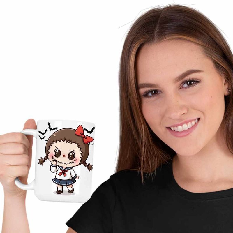 Casa si Gradina - Bucatarie si vesela - Cani si pahare - Cani si cesti - Cana Labubu Annabelle Horror Chucky CoolTrend, alba, 330ml - Infinity.ro