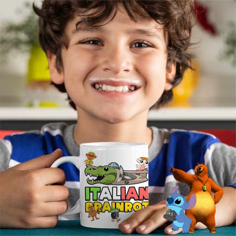 Casa si Gradina - Bucatarie si vesela - Cani si pahare - Cani si cesti - Cana Italian Bombardilo Crocodilo Brain Rot Brainrot CoolTrend, alba, 330ml - Infinity.ro
