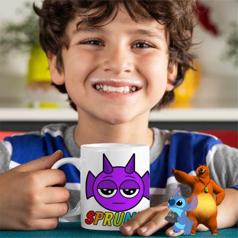 Casa si Gradina - Bucatarie si vesela - Cani si pahare - Cani si cesti - Cana Sprunki Durple Music Gamer CoolTrend, alba, 330ml - Infinity.ro