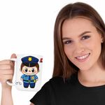 Casa si Gradina - Bucatarie si vesela - Cani si pahare - Cani si cesti - Cana Labubu Politist CoolTrend, alba, 330ml - Infinity.ro