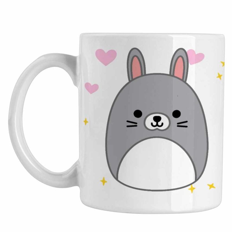 Casa si Gradina - Bucatarie si vesela - Cani si pahare - Cani si cesti - Cana Squishmallow Iepure CoolTrend, alba, 330ml - Infinity.ro