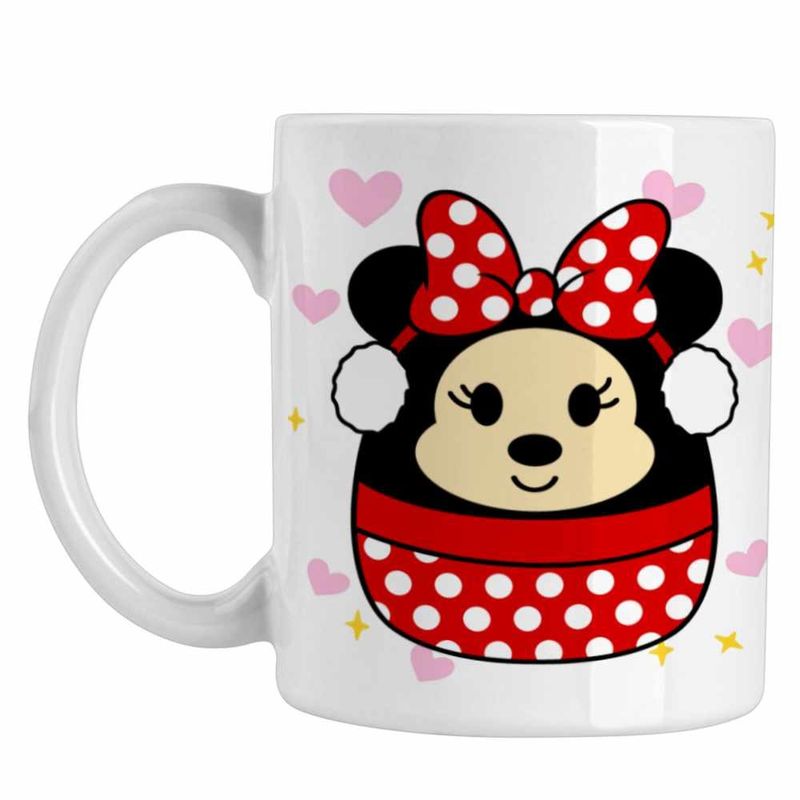 Casa si Gradina - Bucatarie si vesela - Cani si pahare - Cani si cesti - Cana Squishmallows Minnie Mickey Mouse CoolTrend, alba, 330ml - Infinity.ro