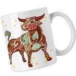 Casa si Gradina - Bucatarie si vesela - Cani si pahare - Cani si cesti - Cana Taur Zodiac Horoscop Taurus Mandala Astrologie CoolTrend, alba, 330ml - Infinity.ro