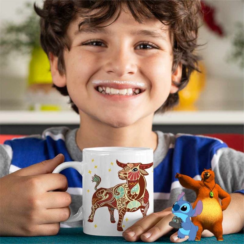 Casa si Gradina - Bucatarie si vesela - Cani si pahare - Cani si cesti - Cana Taur Zodiac Horoscop Taurus Mandala Astrologie CoolTrend, alba, 330ml - Infinity.ro