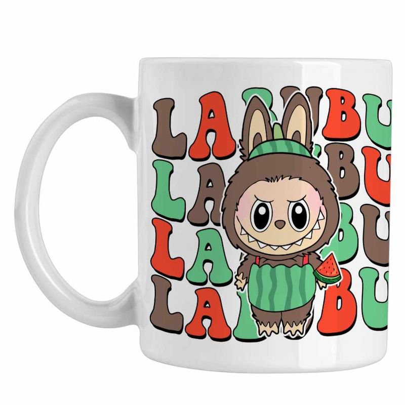 Casa si Gradina - Bucatarie si vesela - Cani si pahare - Cani si cesti - Cana Labubu Pepene, CoolTrend, alba, 330ml - Infinity.ro