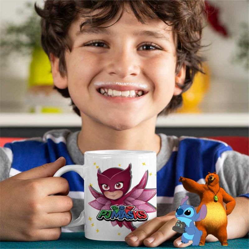 Casa si Gradina - Bucatarie si vesela - Cani si pahare - Cani si cesti - Cana Pj Masks Owlette Eroi Pijamale CoolTrend, alba, 330ml - Infinity.ro