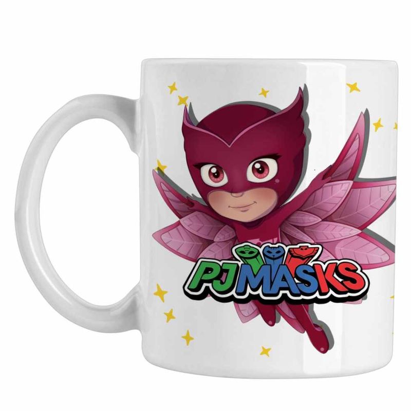 Casa si Gradina - Bucatarie si vesela - Cani si pahare - Cani si cesti - Cana Pj Masks Owlette Eroi Pijamale CoolTrend, alba, 330ml - Infinity.ro