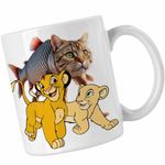 Casa si Gradina - Bucatarie si vesela - Cani si pahare - Cani si cesti - Cana Trulimero Trulichina Pisica Peste Regele Leu Simba CoolTrend, alba, 330ml - Infinity.ro