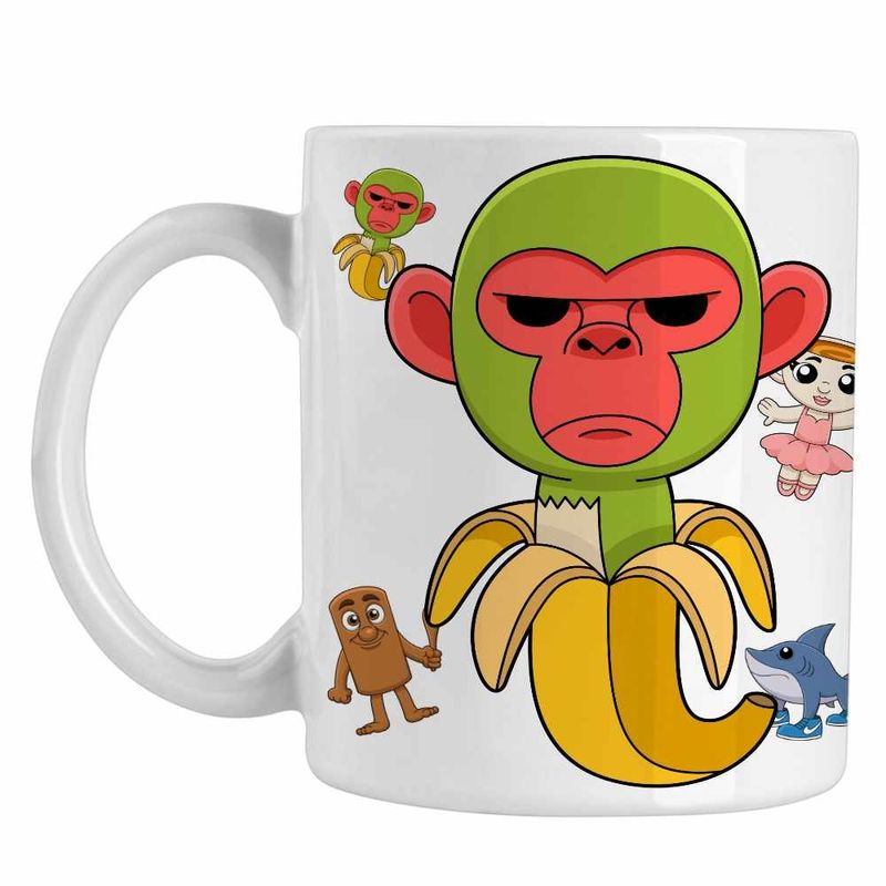Casa si Gradina - Bucatarie si vesela - Cani si pahare - Cani si cesti - Cana Cimpanzini Bananini Brainrot CoolTrend, alba, 330ml - Infinity.ro