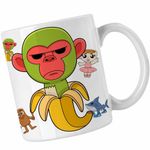 Casa si Gradina - Bucatarie si vesela - Cani si pahare - Cani si cesti - Cana Cimpanzini Bananini Brainrot CoolTrend, alba, 330ml - Infinity.ro