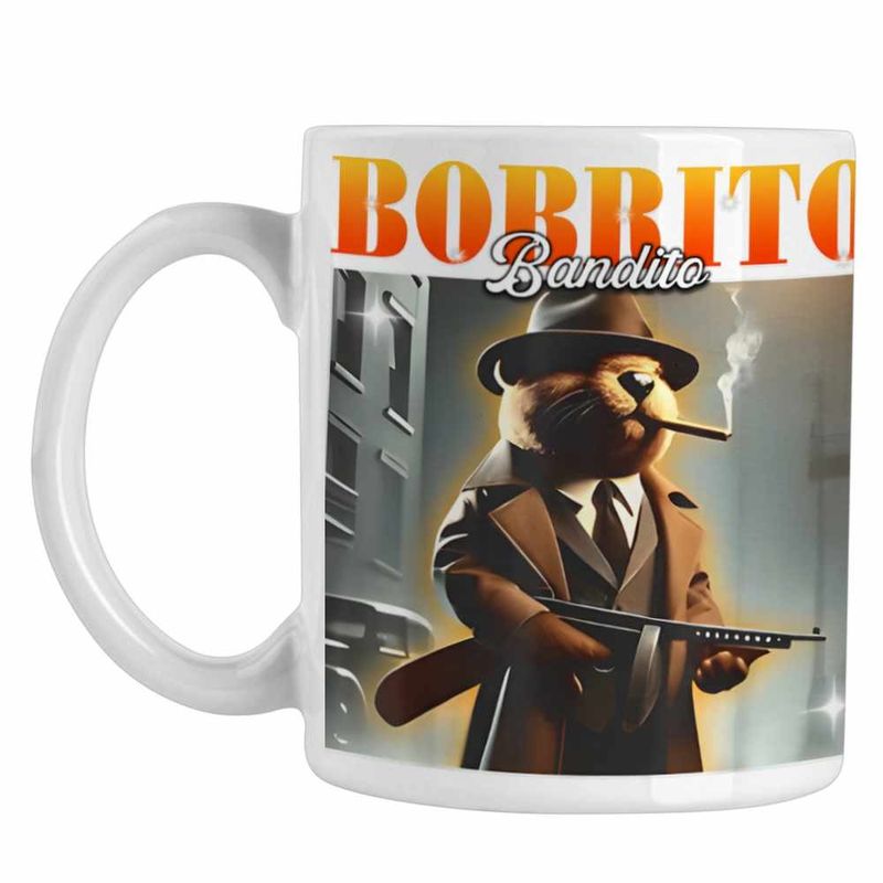 Casa si Gradina - Bucatarie si vesela - Cani si pahare - Cani si cesti - Cana Borrito Bandito Italian Meme Brainrot Brain Rot CoolTrend, alba, 330ml - Infinity.ro