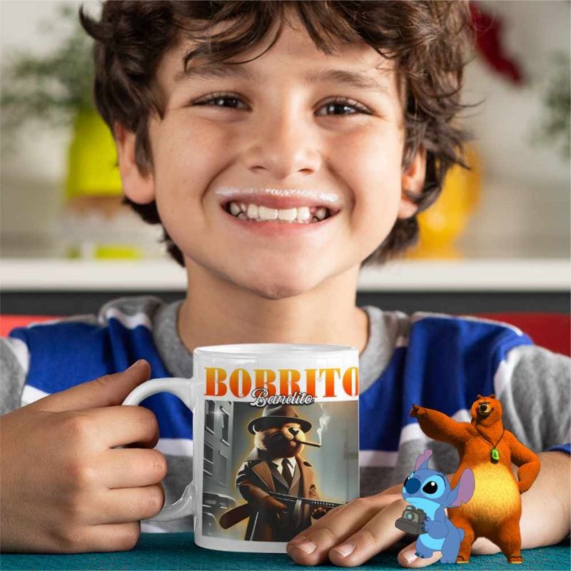 Casa si Gradina - Bucatarie si vesela - Cani si pahare - Cani si cesti - Cana Borrito Bandito Italian Meme Brainrot Brain Rot CoolTrend, alba, 330ml - Infinity.ro