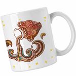 Casa si Gradina - Bucatarie si vesela - Cani si pahare - Cani si cesti - Cana Varsator Zodiac Horoscop Aquarius Mandala Astrologie CoolTrend, alba, 330ml - Infinity.ro
