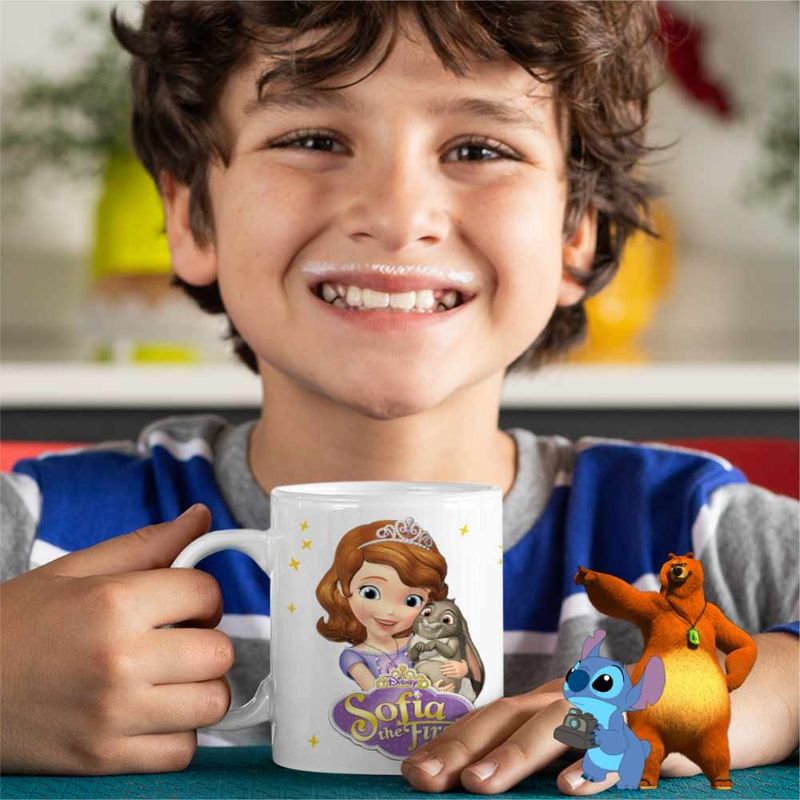 Casa si Gradina - Bucatarie si vesela - Cani si pahare - Cani si cesti - Cana Sofia Intai Iepuras, Sofia the First CoolTrend, alba, 330ml - Infinity.ro