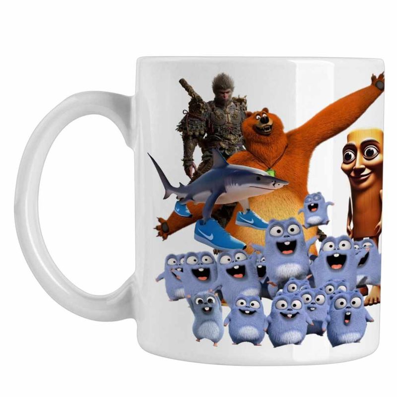 Casa si Gradina - Bucatarie si vesela - Cani si pahare - Cani si cesti - Cana Grizzy Lemingi Brainrot Tung Sahur Tralalero Wukong CoolTrend, alba, 330ml - Infinity.ro