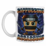 Casa si Gradina - Bucatarie si vesela - Cani si pahare - Cani si cesti - Cana Cappuccino Assassino Ninja Brainrot CoolTrend, alba, 330ml - Infinity.ro