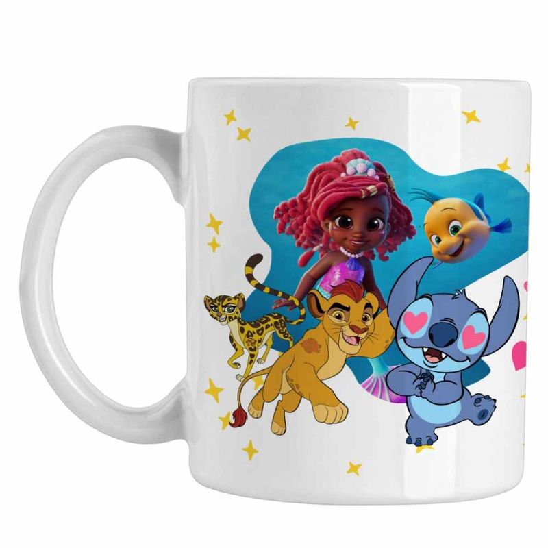 Casa si Gradina - Bucatarie si vesela - Cani si pahare - Cani si cesti - Cana Ariel Stitch Garda Felina Fuli Kion CoolTrend, alba, 330ml - Infinity.ro