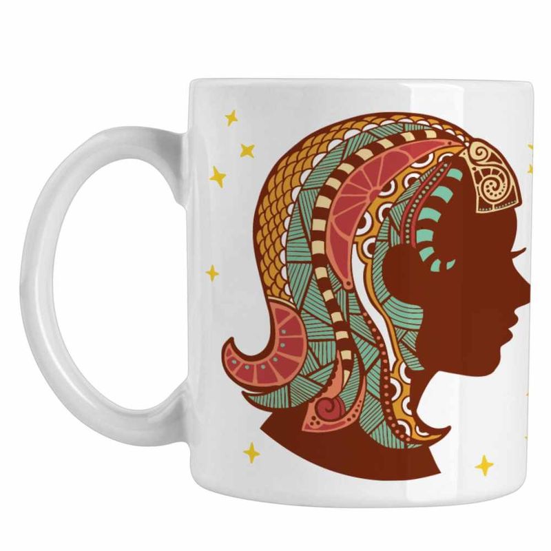 Casa si Gradina - Bucatarie si vesela - Cani si pahare - Cani si cesti - Cana Fecioara Zodiac Horoscop Virgo Mandala Astrologie CoolTrend, alba, 330ml - Infinity.ro