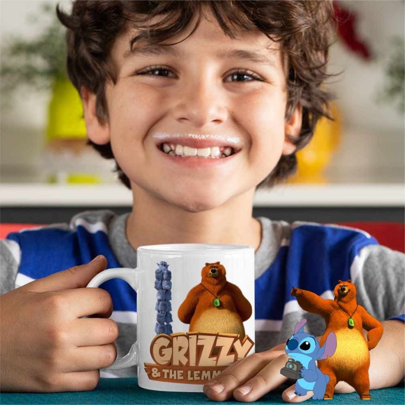 Casa si Gradina - Bucatarie si vesela - Cani si pahare - Cani si cesti - Cana Ursu Grizzy si lemingii CoolTrend, alba, 330ml - Infinity.ro