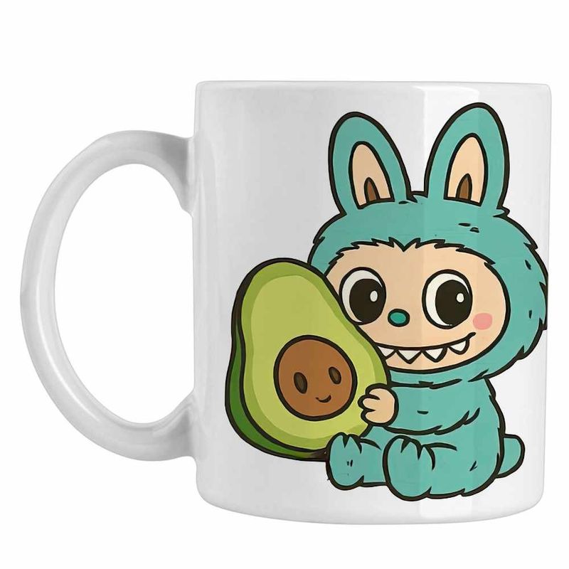 Casa si Gradina - Bucatarie si vesela - Cani si pahare - Cani si cesti - Cana Labubu Avocado CoolTrend, alba, 330ml - Infinity.ro