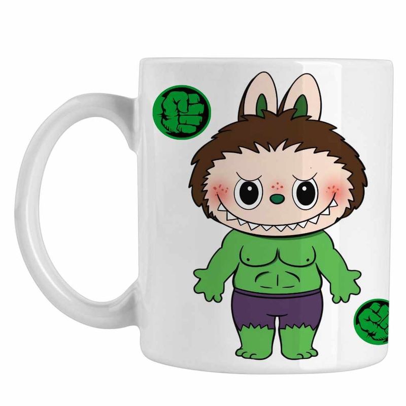 Casa si Gradina - Bucatarie si vesela - Cani si pahare - Cani si cesti - Cana Labubu Hulk Marvel, CoolTrend, alba, 330ml - Infinity.ro