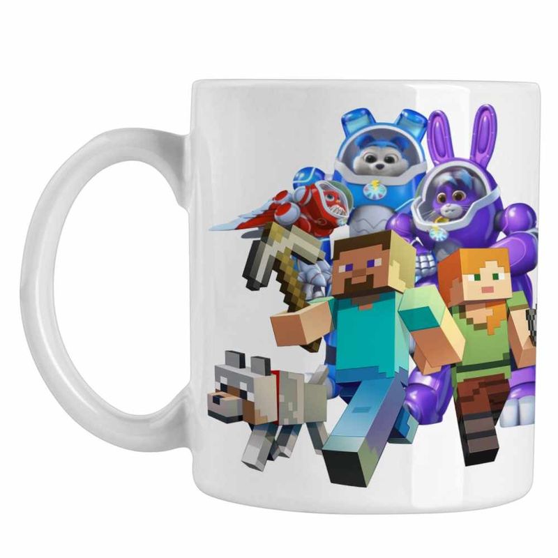 Casa si Gradina - Bucatarie si vesela - Cani si pahare - Cani si cesti - Cana Minecraft Robogobo CoolTrend, alba, 330ml - Infinity.ro
