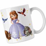 Casa si Gradina - Bucatarie si vesela - Cani si pahare - Cani si cesti - Cana Sofia Intai Veverita Iepuras Pasari, Sofia First CoolTrend, alba, 330ml - Infinity.ro
