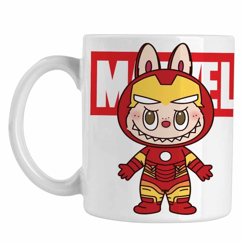 Casa si Gradina - Bucatarie si vesela - Cani si pahare - Cani si cesti - Cana Labubu Iron Man Marvel CoolTrend, alba, 330ml - Infinity.ro