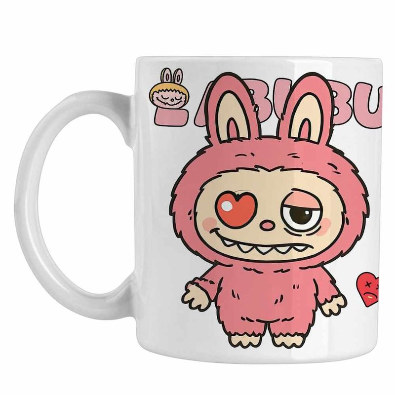 Casa si Gradina - Bucatarie si vesela - Cani si pahare - Cani si cesti - Cana Labubu Heartbreak Dragobete Valentines Day Iubi CoolTrend, alba, 330ml - Infinity.ro