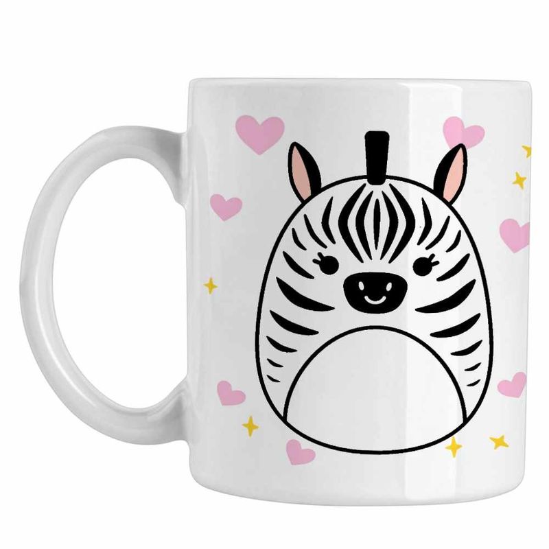 Casa si Gradina - Bucatarie si vesela - Cani si pahare - Cani si cesti - Cana Squishmallows Zebra Africa Savana CoolTrend, alba, 330ml - Infinity.ro