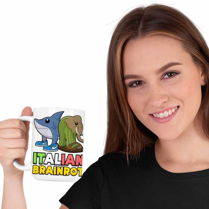 Casa si Gradina - Bucatarie si vesela - Cani si pahare - Cani si cesti - Cana Italian Tralelero Lirilira Brainrot Brain Rot CoolTrend, alba, 330ml - Infinity.ro