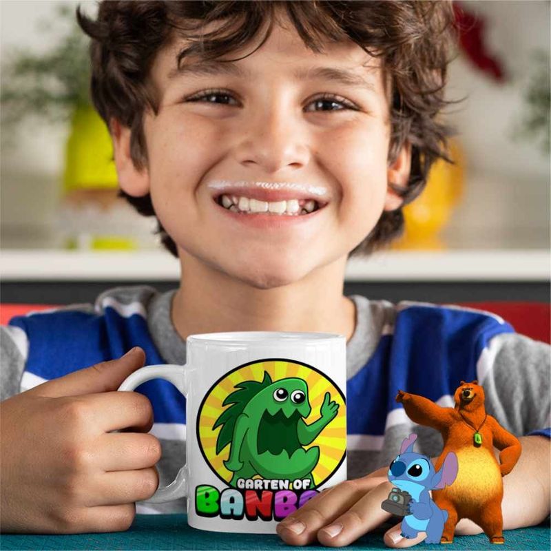 Casa si Gradina - Bucatarie si vesela - Cani si pahare - Cani si cesti - Cana Banban Stinky Joel Dinozaur CoolTrend, alba, 330ml - Infinity.ro