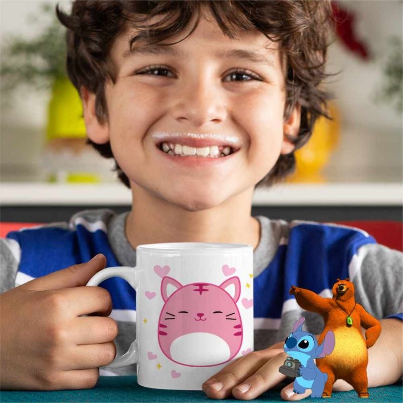 Casa si Gradina - Bucatarie si vesela - Cani si pahare - Cani si cesti - Cana Squishmallows Pisica Adorable CoolTrend, alba, 330ml - Infinity.ro