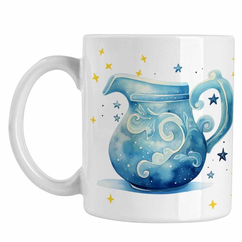 Casa si Gradina - Bucatarie si vesela - Cani si pahare - Cani si cesti - Cana Varsator Baby Zodiac Horoscop Aquarius Astrologie CoolTrend, alba, 330ml - Infinity.ro