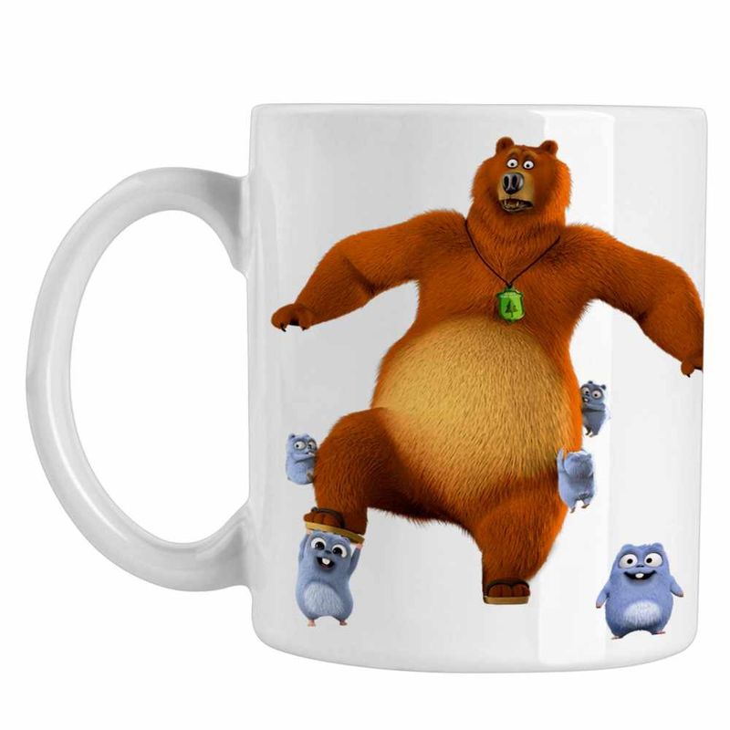 Casa si Gradina - Bucatarie si vesela - Cani si pahare - Cani si cesti - Cana Ursul Grizzy si lemingii Grizzly CoolTrend, alba, 330ml - Infinity.ro