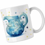 Casa si Gradina - Bucatarie si vesela - Cani si pahare - Cani si cesti - Cana Varsator Baby Zodiac Horoscop Aquarius Astrologie CoolTrend, alba, 330ml - Infinity.ro