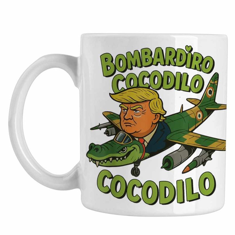 Casa si Gradina - Bucatarie si vesela - Cani si pahare - Cani si cesti - Cana Cocodilo Donald Trump Brainrot Brain Rot CoolTrend, alba, 330ml - Infinity.ro