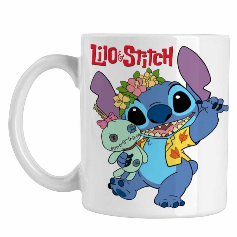Casa si Gradina - Bucatarie si vesela - Cani si pahare - Cani si cesti - Cana Stitch Hawaii Party CoolTrend, alba, 330ml - Infinity.ro